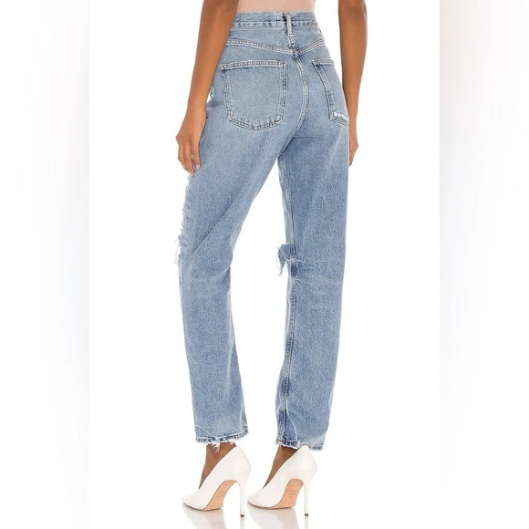 Agolde 90'S Mid Rise Distressed Loose Fit CROPPED in Major - Picture 3 of 12